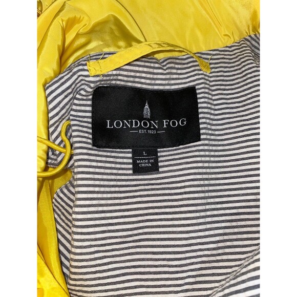 London Fog Women's Rain Coat Parka size L Yellow Preppy Old Money - Picture 10 of 14